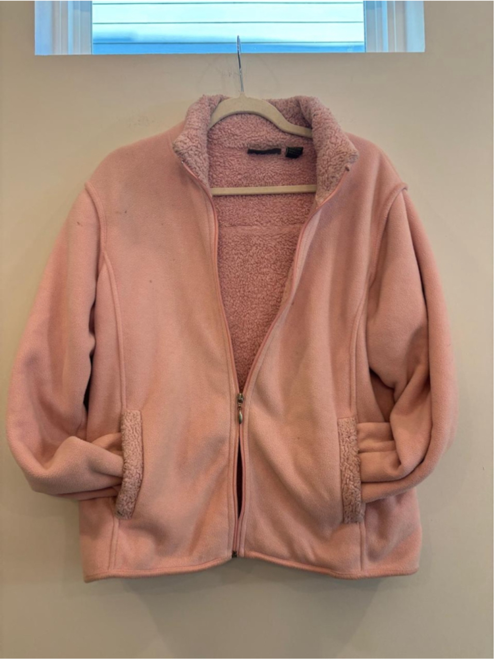 Jane Ashley Casual Lifestyle Pink Fleece Jacket Sherpa Lined Women's L - #n78